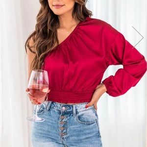 Pink Lily Red Holiday Blouse